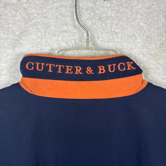 Cutter & Buck Climagard Navy Blue & Orange 1/4 Zip Pullover Jacket L - Picture 7 of 16